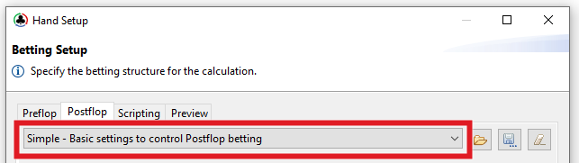 Screenshot of Postflop Configuration Settings