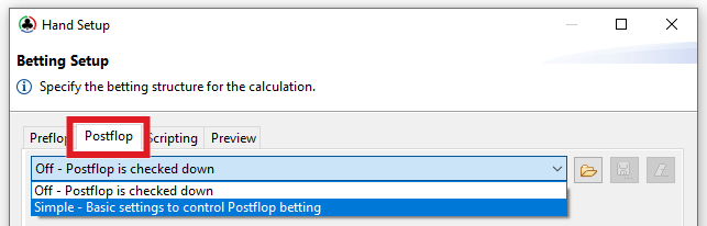 Postflop mode selection